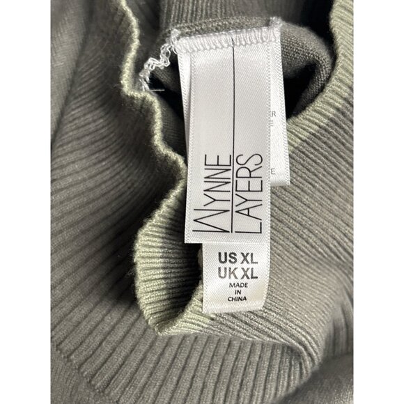 WynneLayers Sleeveless Mock Neck Knit Top — Taupe/Gray, Women’s XL, Soft Knit Ve - Picture 3 of 7